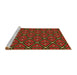 Sideview of Machine Washable Transitional Cranberry Red Rug, wshpat2772yw