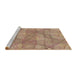 Sideview of Machine Washable Transitional Chestnut Red Rug, wshpat2773brn