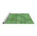 Sideview of Machine Washable Transitional Dark Lime Green Rug, wshpat2773grn