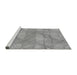 Sideview of Machine Washable Transitional Silver Gray Rug, wshpat2773gry
