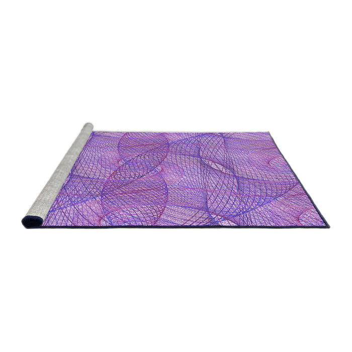 Sideview of Machine Washable Transitional Bright Lilac Purple Rug, wshpat2773pur