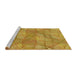 Sideview of Machine Washable Transitional Golden Brown Yellow Rug, wshpat2773yw