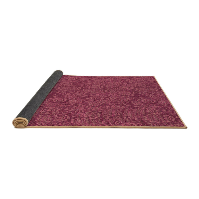 Thickness of Patterned Crimson Red Rug, pat2774brn
