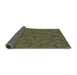 Thickness of Patterned Olive Green Rug, pat2774grn