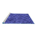 Sideview of Machine Washable Transitional Cobalt Blue Rug, wshpat2775blu