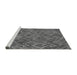 Sideview of Machine Washable Transitional Gray Rug, wshpat2775gry