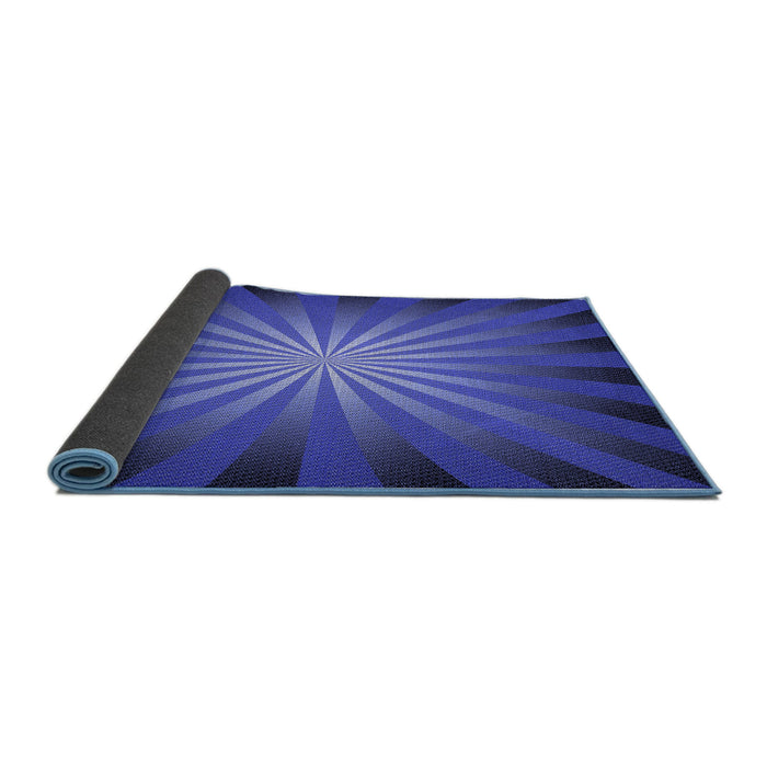 Thickness of Patterned Cobalt Blue Rug, pat2776blu