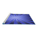 Sideview of Machine Washable Transitional Cobalt Blue Rug, wshpat2776blu