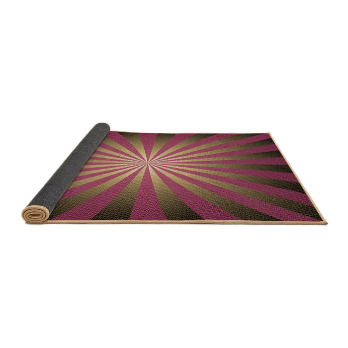 Thickness of Patterned Petra Gold Brown Rug, pat2776brn