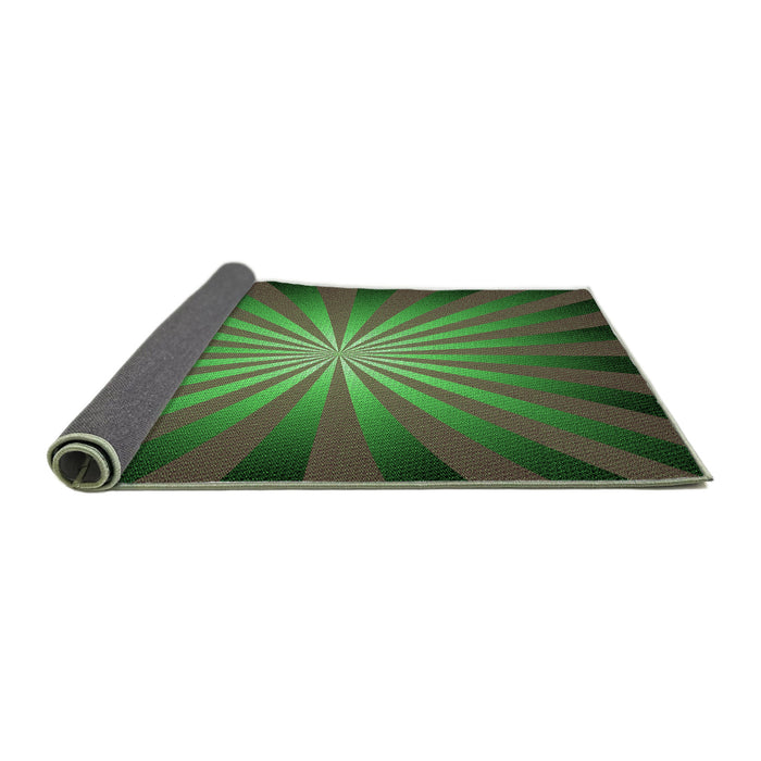 Thickness of Patterned Dark Lime Green Rug, pat2776grn