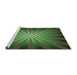 Sideview of Machine Washable Transitional Dark Lime Green Rug, wshpat2776grn