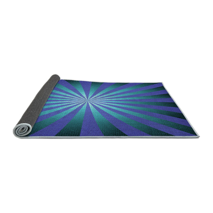Thickness of Patterned Blue Ivy Blue Rug, pat2776lblu