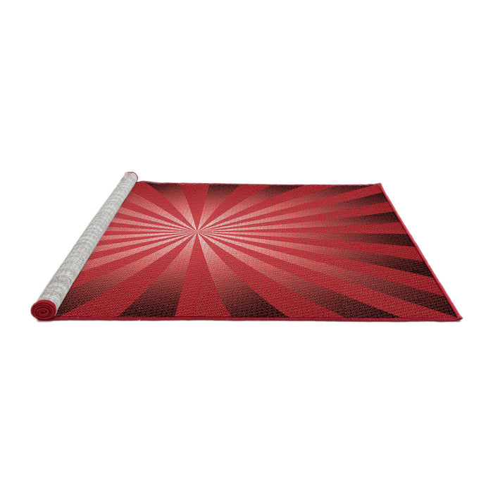 Sideview of Machine Washable Transitional Red Rug, wshpat2776rd
