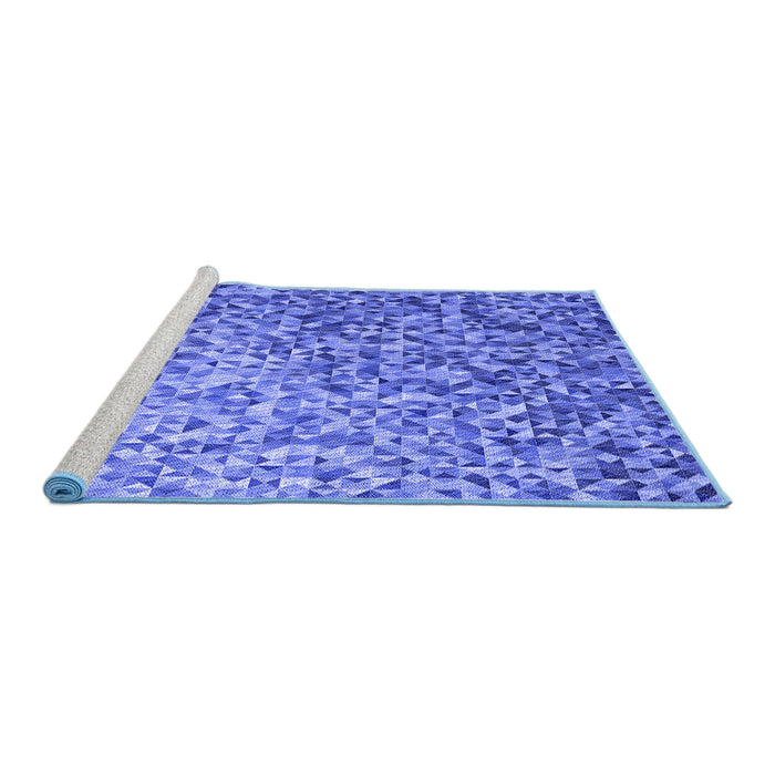 Sideview of Machine Washable Transitional Sky Blue Rug, wshpat2777blu