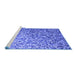 Sideview of Machine Washable Transitional Sky Blue Rug, wshpat2777blu