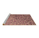 Sideview of Machine Washable Transitional Cherry Red Rug, wshpat2777brn