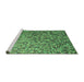 Sideview of Machine Washable Transitional Green Rug, wshpat2777grn