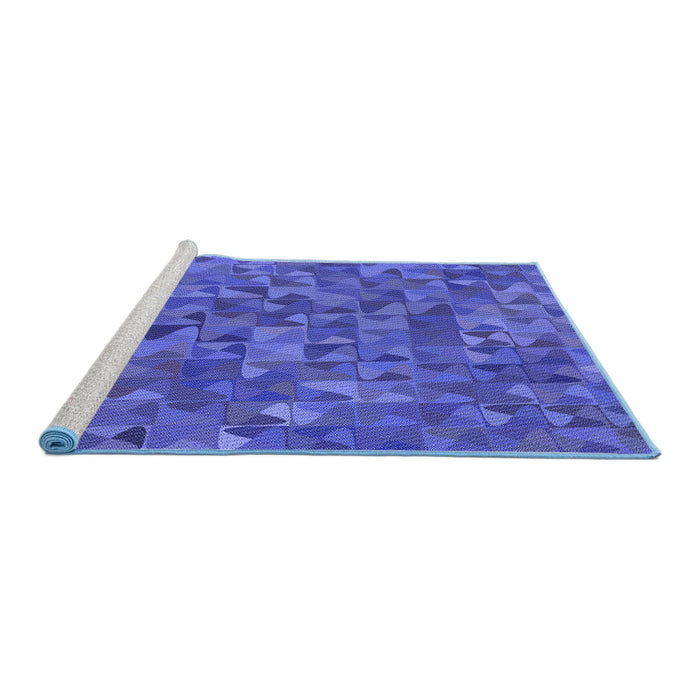 Sideview of Machine Washable Transitional Light Slate Blue Rug, wshpat2779blu