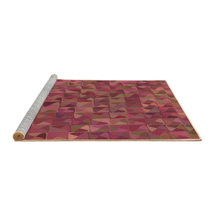 Sideview of Machine Washable Transitional Crimson Red Rug, wshpat2779brn