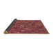 Thickness of Patterned Crimson Red Rug, pat2779brn