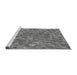 Sideview of Machine Washable Transitional Ash Gray Rug, wshpat2779gry