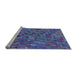 Sideview of Machine Washable Transitional Deep Periwinkle Purple Rug, wshpat2779lblu