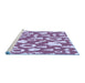 Sideview of Machine Washable Transitional Blue Rug, wshpat278blu