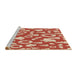 Sideview of Machine Washable Transitional Neon Red Rug, wshpat278brn