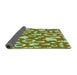 Thickness of Patterned Dark Yellow Green Rug, pat278grn