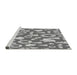 Sideview of Machine Washable Transitional Ash Gray Rug, wshpat278gry