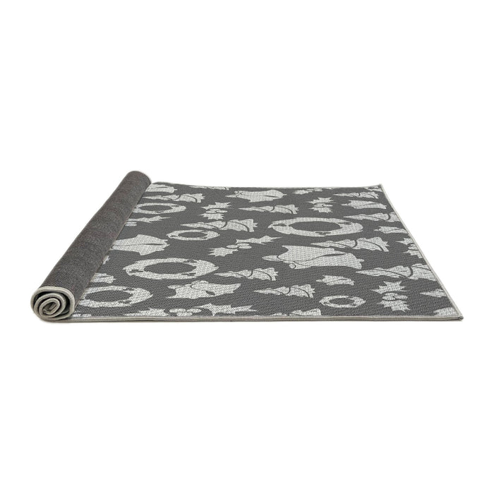 Thickness of Patterned Ash Gray Rug, pat278gry