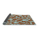 Thickness of Patterned Mahogany Brown Rug, pat278lblu