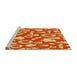 Square Machine Washable Transitional Orange Rug, wshpat278yw