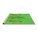 Sideview of Machine Washable Transitional Neon Green Rug, wshpat2780grn