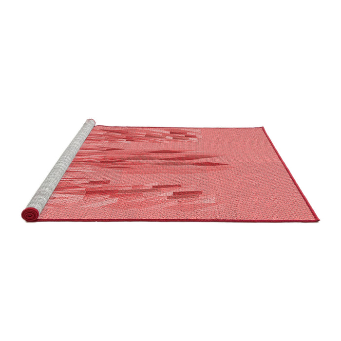 Sideview of Machine Washable Transitional Fire Red Rug, wshpat2780rd