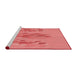 Sideview of Machine Washable Transitional Fire Red Rug, wshpat2780rd