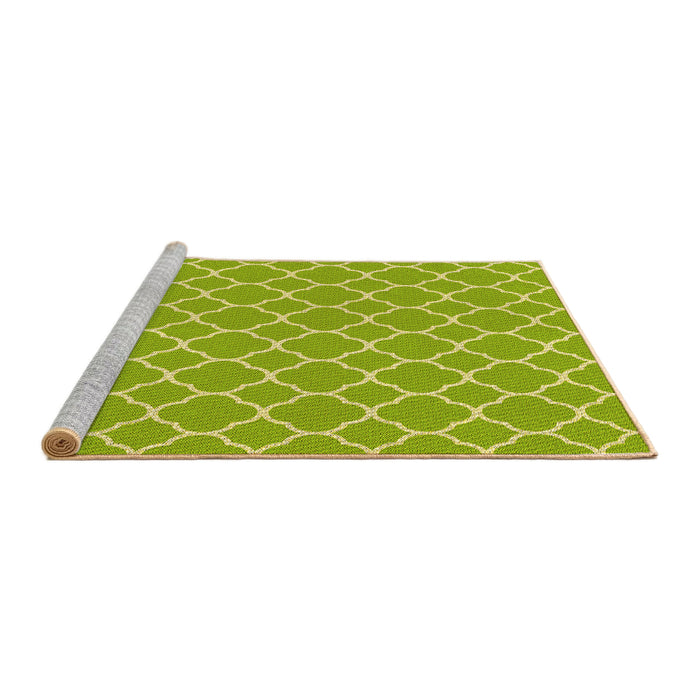 Sideview of Machine Washable Transitional Pistachio Green Rug, wshpat2781yw
