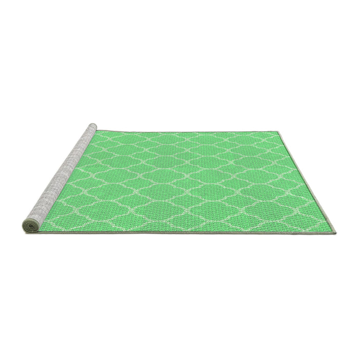 Sideview of Machine Washable Transitional Green Rug, wshpat2782grn