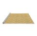 Sideview of Machine Washable Transitional Yellow Rug, wshpat2782org