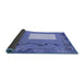 Thickness of Patterned Denim Blue Rug, pat2783blu