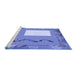 Sideview of Machine Washable Transitional Denim Blue Rug, wshpat2783blu