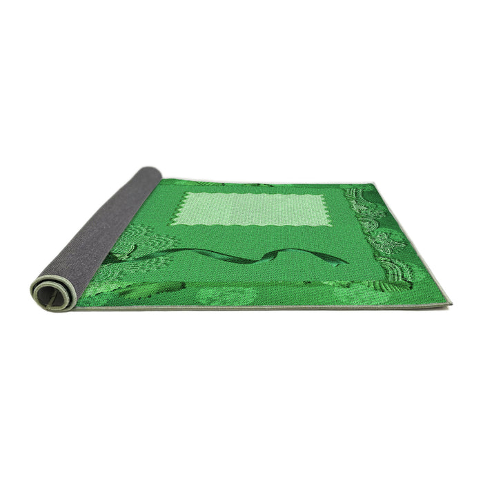 Thickness of Patterned Neon Green Rug, pat2783grn