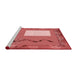 Sideview of Machine Washable Transitional Red Rug, wshpat2783rd