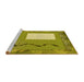 Sideview of Machine Washable Transitional Dark Yellow Green Rug, wshpat2783yw