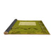 Thickness of Patterned Dark Yellow Green Rug, pat2783yw