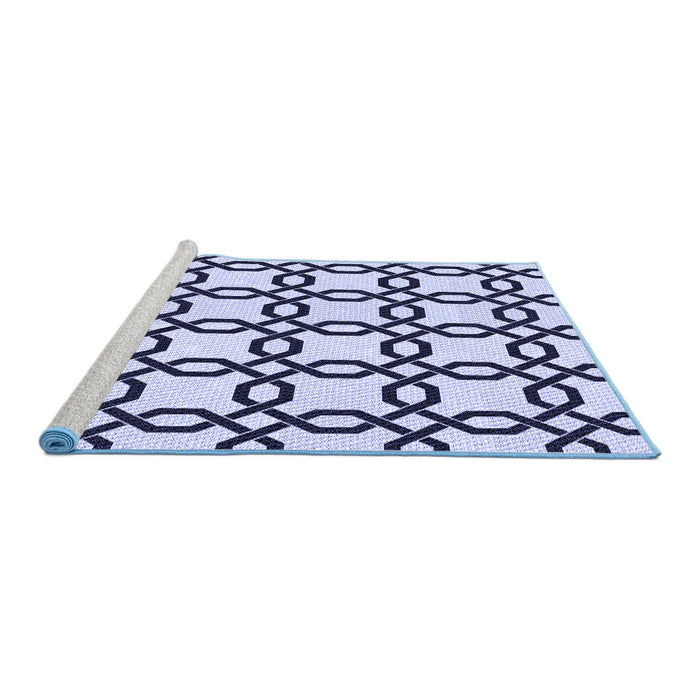 Sideview of Machine Washable Transitional Pale Lilac Purple Rug, wshpat2784blu