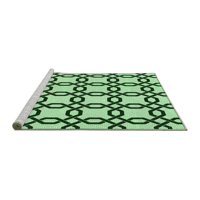 Sideview of Machine Washable Transitional Mint Green Rug, wshpat2784grn
