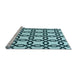 Sideview of Machine Washable Transitional Blue Rug, wshpat2784lblu