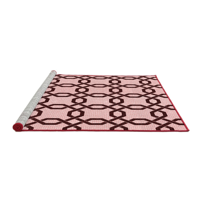 Sideview of Machine Washable Transitional Brown Red Rug, wshpat2784rd