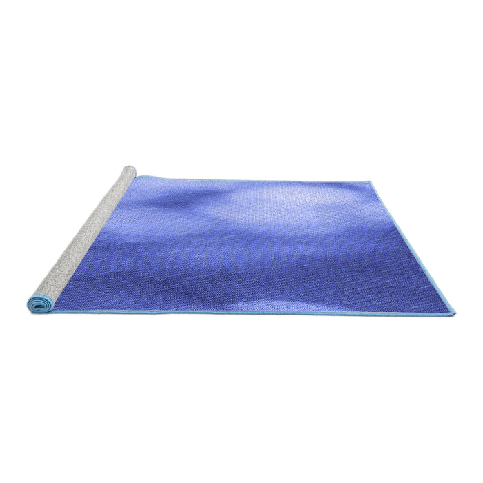 Sideview of Machine Washable Transitional Sky Blue Rug, wshpat2785blu